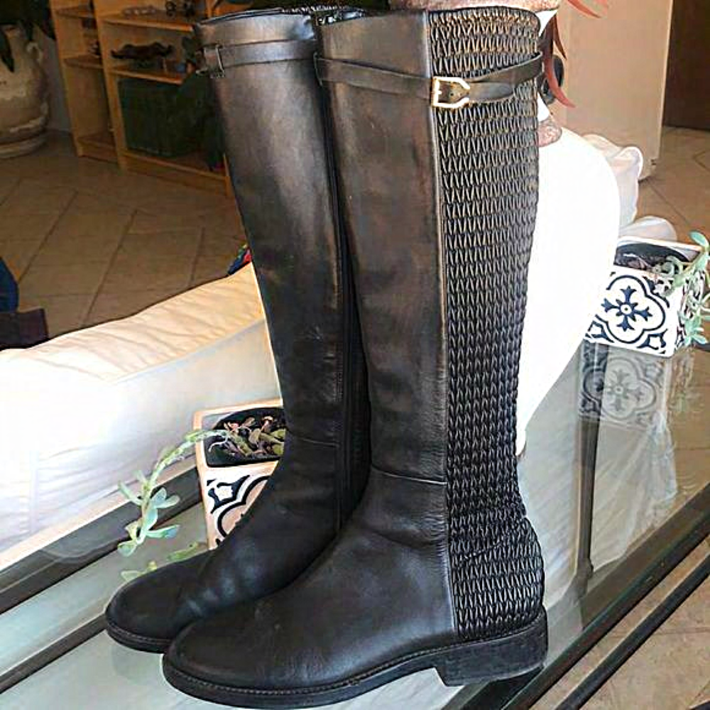 Cole Haan black leather riding boots in good‎ used condition size 10